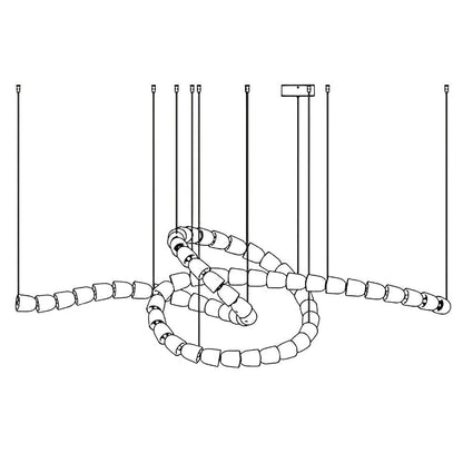 Gabriel Chandelier Style E 63heads L 78.7″ x H 25″ / L 200cm x H 63.5cm / Clear & Chrome / Warm Light Chandelier