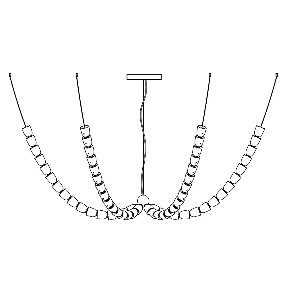 Gabriel Chandelier Style K 90heads ? 82.7″ x H 32.7″ / Dia 210cm x H 83cm / Clear & Chrome / Warm Light Chandelier