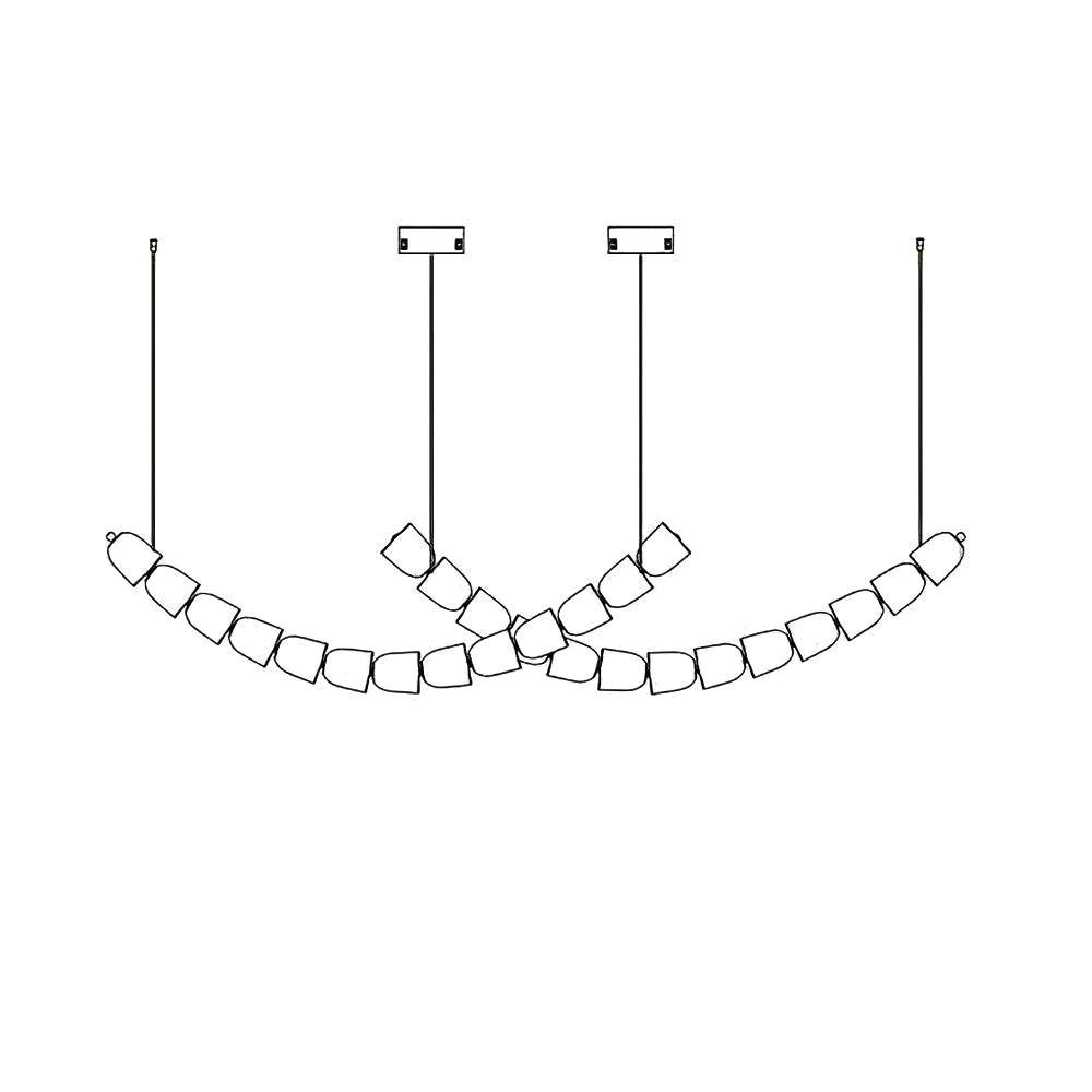Gabriel Chandelier A 26 heads L 62.9″ x H 59″ / L 160cm x H 150cm / Clear & Chrome / Warm Light Chandelier