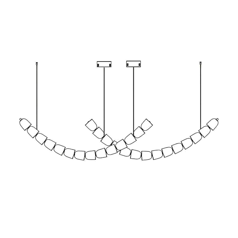 Gabriel Chandelier A 28 heads L 66.9″ x H 59″ / L 170cm x H 150cm / Clear & Chrome / Warm Light Chandelier