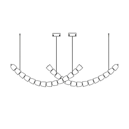 Gabriel Chandelier A 28 heads L 66.9″ x H 59″ / L 170cm x H 150cm / Clear & Chrome / Warm Light Chandelier