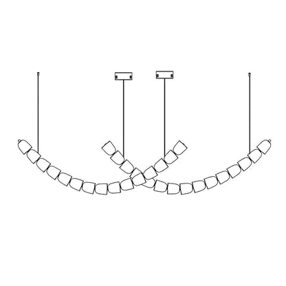 Gabriel Chandelier A 30 heads L 70.9″ x H 59″ / L 180cm x H 150cm / Clear & Chrome / Warm Light Chandelier