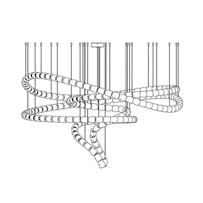 Gabriel Chandelier B 186 heads ? 78.7″ X H 47.2″ / Dia 200cm X H 120cm / Clear & Chrome / Warm Light Chandelier