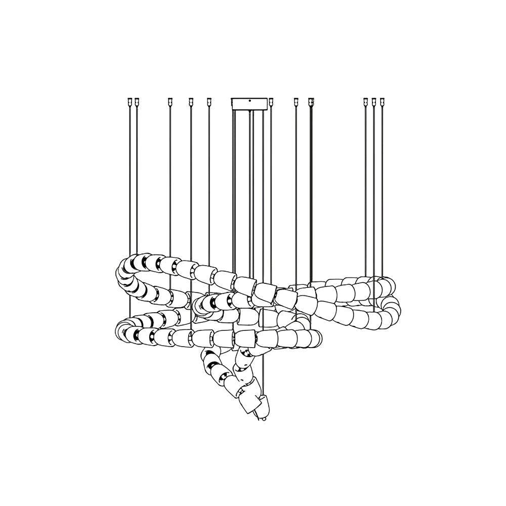 Gabriel Chandelier B 111 heads ? 47.2″ X H 29″ / Dia 120cm X H 74cm / Clear & Chrome / Warm Light Chandelier