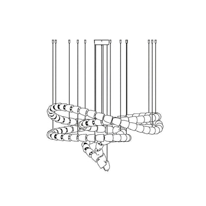 Gabriel Chandelier B 111 heads ? 47.2″ X H 29″ / Dia 120cm X H 74cm / Clear & Chrome / Warm Light Chandelier