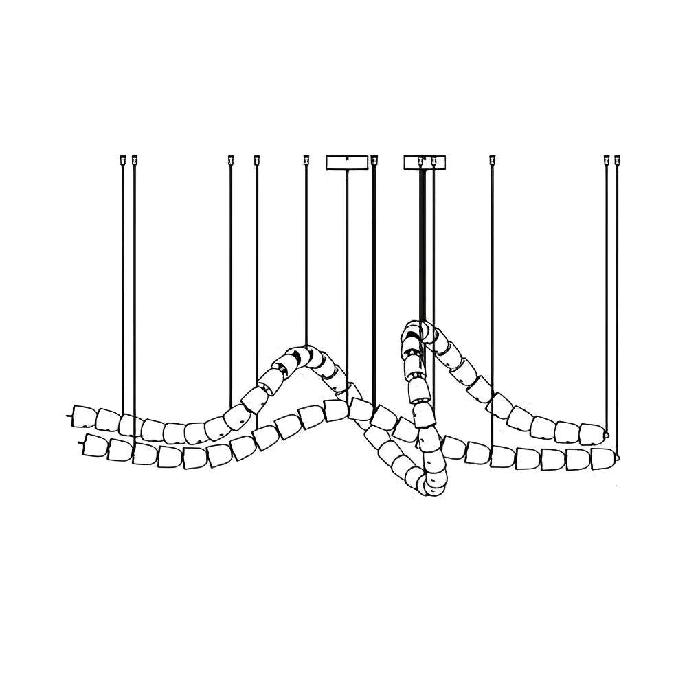 Gabriel Chandelier D 64 heads L 78.7″ x H 25″ / L 200cm x H 63.5cm / Clear & Chrome / Warm Light Chandelier