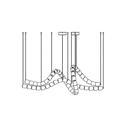 Gabriel Chandelier D 53 heads L 63″ x H 23″ / L 160cm x H 58.5cm / Clear & Chrome / Warm Light Chandelier