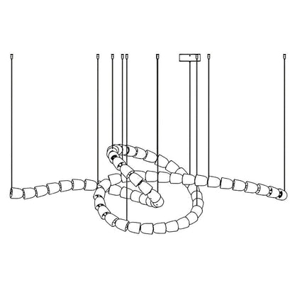 Gabriel Chandelier E 63 heads L 78.7″ x H 25″ / L 200cm x H 63.5cm / Clear & Chrome / Warm Light Chandelier