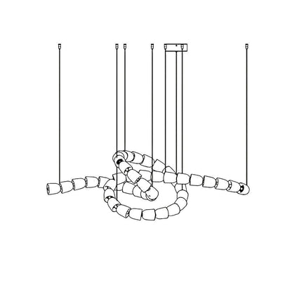 Gabriel Chandelier E 45 heads L 55″ x H 19.7″ / L 140cm x H 50cm / Clear & Chrome / Warm Light Chandelier