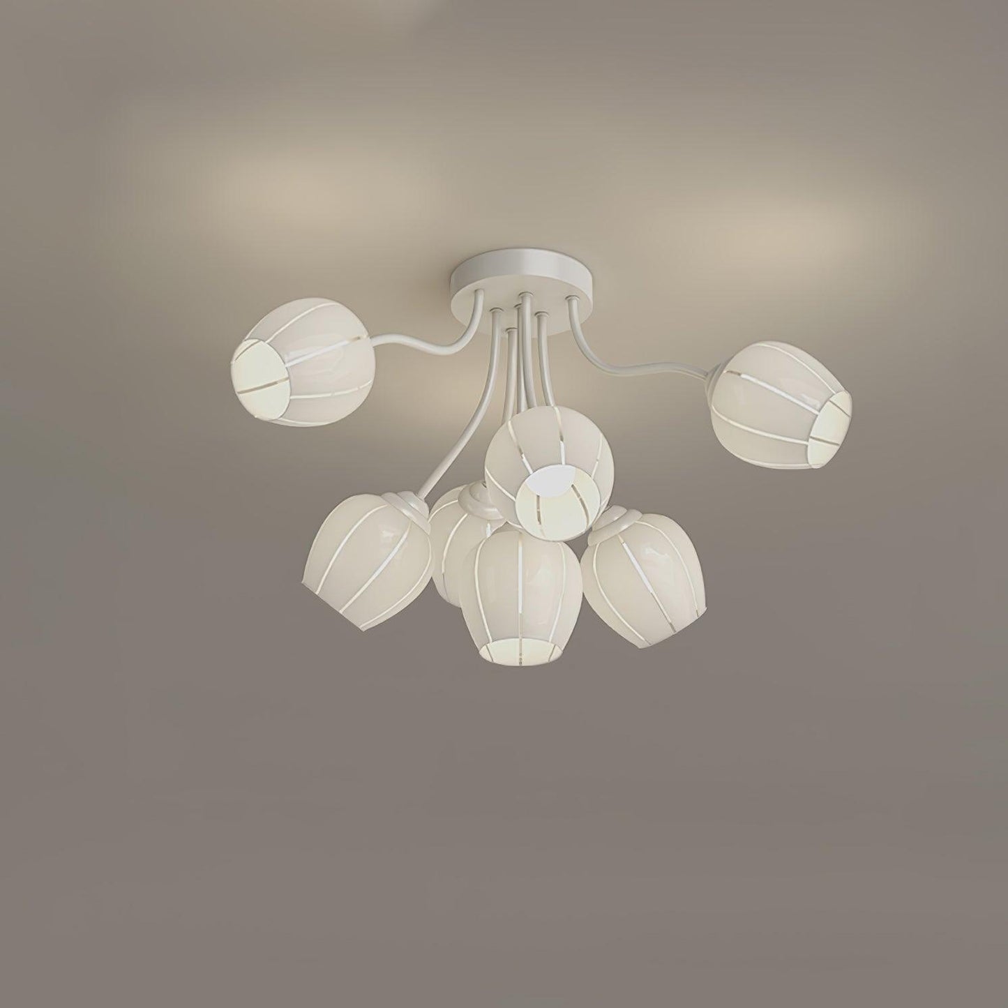 Garden Flower Ceiling Lamp Model B 7 heads ? 28.3″ x H 16.1″ / Dia 72cm x H 41cm / White & White Ceiling lamp