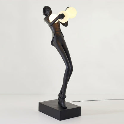 Gentleman Sculpture Floor Lamp Dia 27.6″ x H 70.8″ / Dia 70cm x H 180cm / Black & White / US Plug Floor lamp