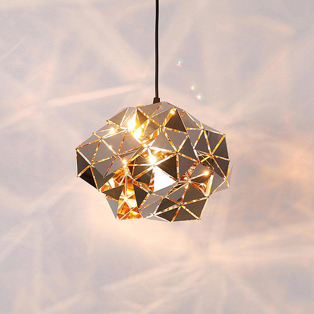 Geometric Panel Pendant Lamp Dia 20cm x H 20cm / Dia 7.9″ x H 7.9″ / Chrome Pendant light