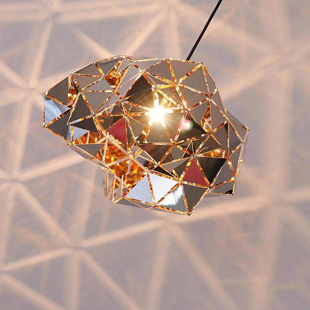 Geometric Panel Pendant Lamp Dia 30cm x H 30cm / Dia 11.8″ x H 11.8″ / Chrome Pendant light