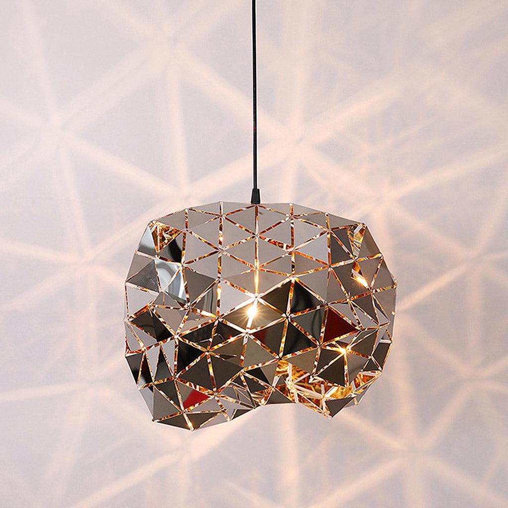 Geometric Panel Pendant Lamp Dia 40cm x H 40cm / Dia 15.7″ x H 15.7″ / Chrome Pendant light