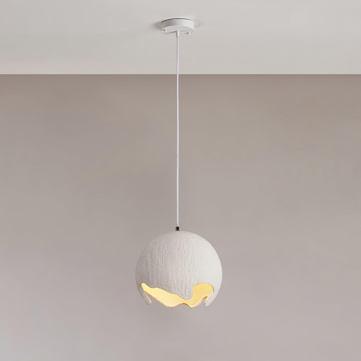 Geometric Resin Pendant Light Dia 11.8″ H 59″ / Dia 30cm x H 150cm / White Pendant light