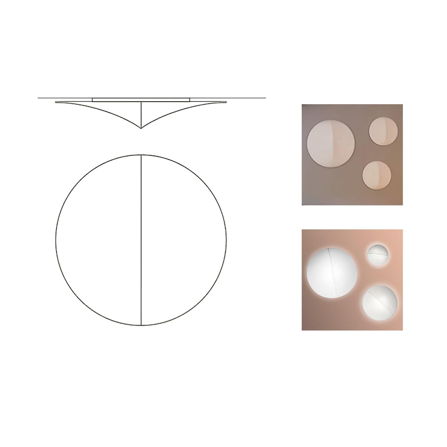 Geometric Series Wall Sconce Circle Dia 31.5″ x H 31.5″ / Dia 80cm x H 80cm / White / Warm Light Wall lamp