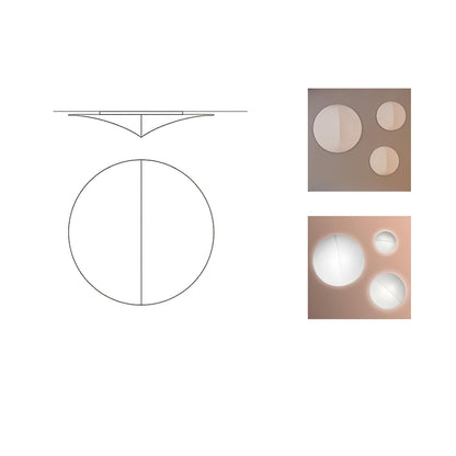 Geometric Series Wall Sconce Circle Dia 23.6″ x H 23.6″ / Dia 60cm x H 60cm / White / Warm Light Wall lamp