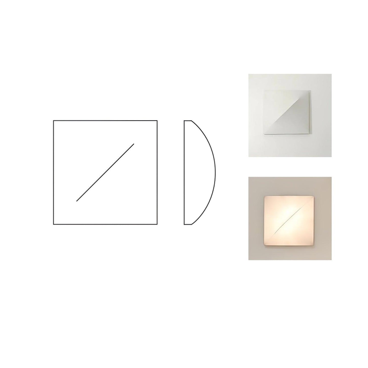 Geometric Series Wall Sconce Square L 24.4″ x H 24.4″ / L 62cm x H 62cm / White / Warm Light Wall lamp