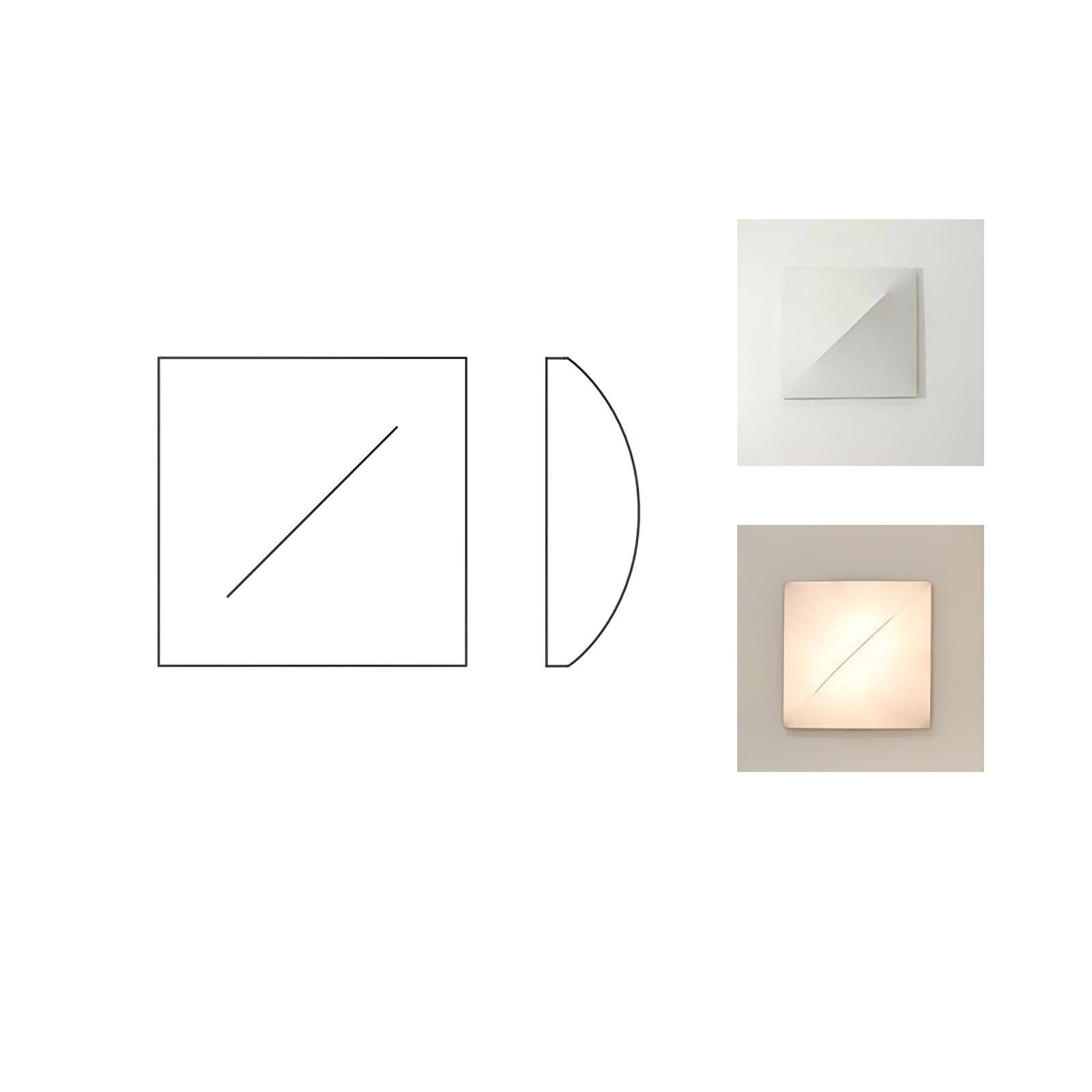 Geometric Series Wall Sconce Square L 24.4″ x H 24.4″ / L 62cm x H 62cm / White / Warm Light Wall lamp