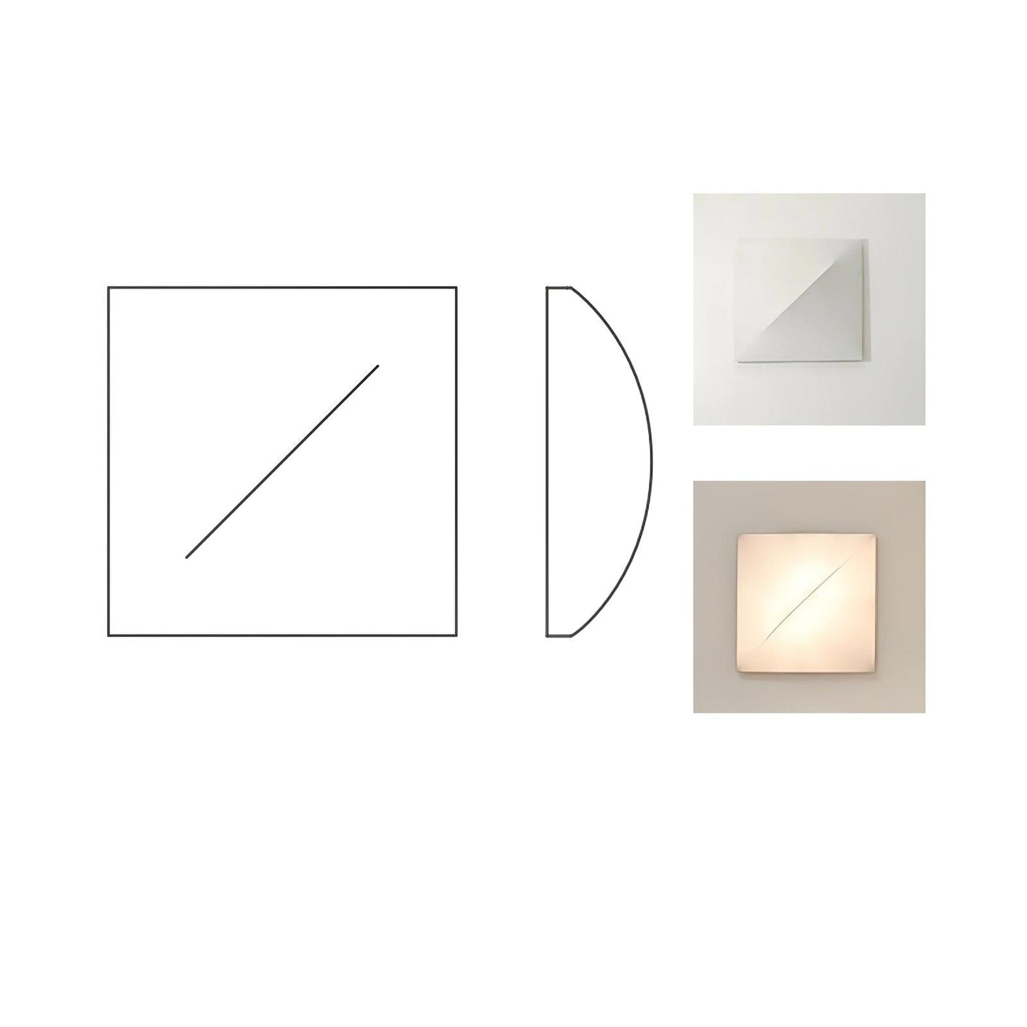Geometric Series Wall Sconce Square L 39.4″ x H 39.4″ / L 100cm x H 100cm / White / Warm Light Wall lamp