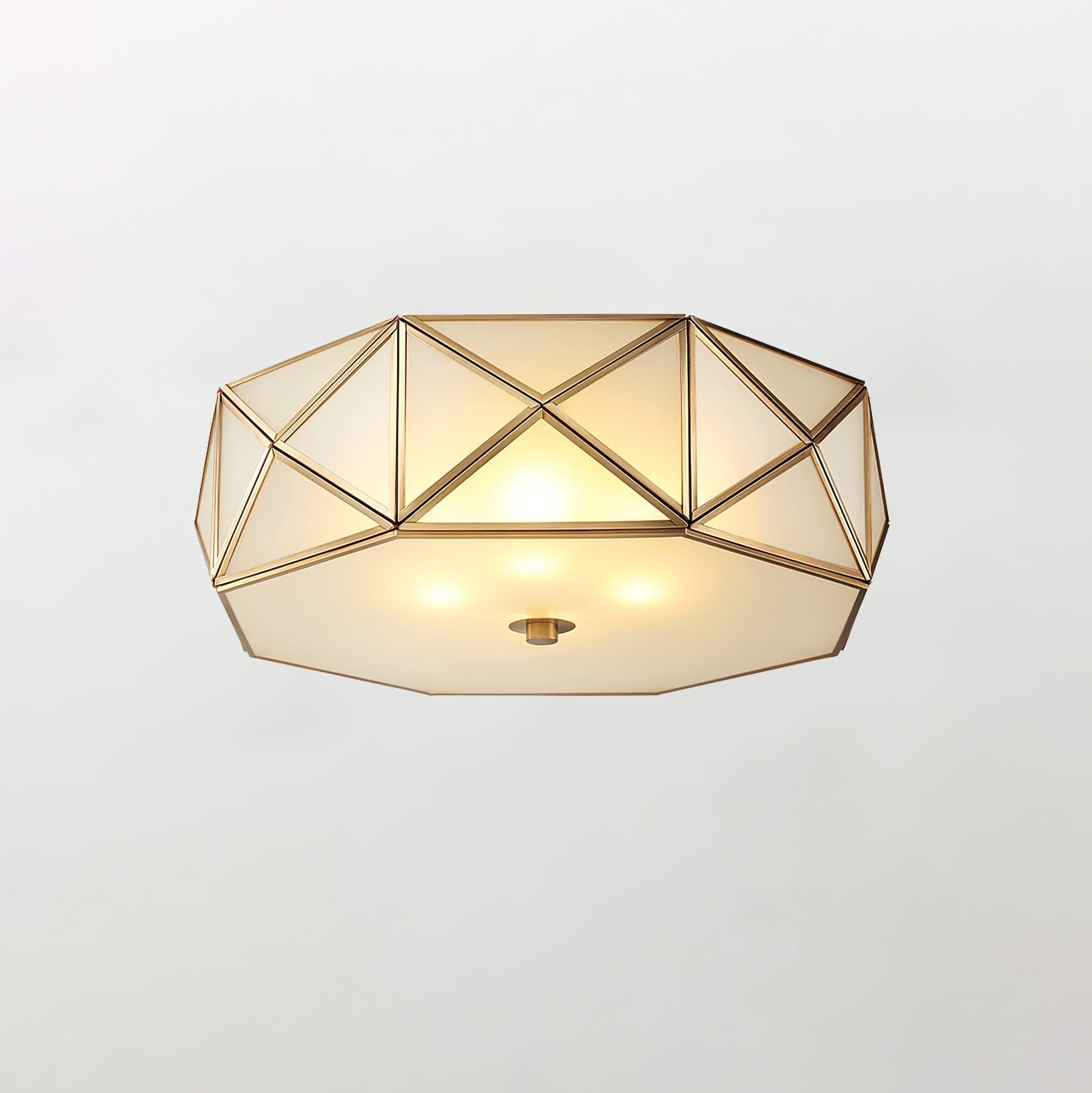 Geometric Shaped Flush Ceiling Light Dia 13.8″ x H 4.7″ / Brass Ceiling lamp