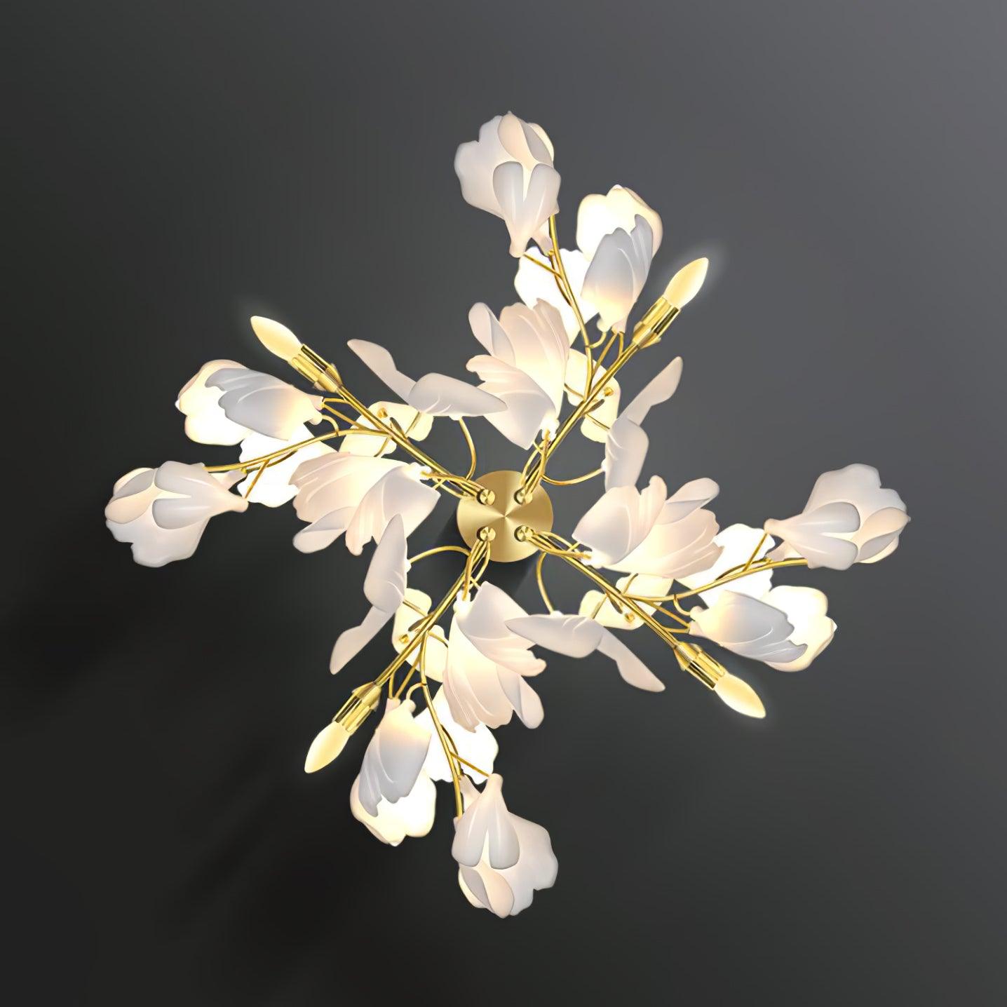 Gingko Flowers Wall Lamp Dia 31.5″ x H 31.5″ / Dia 80cm x H 80cm / Gold & White Wall lamp
