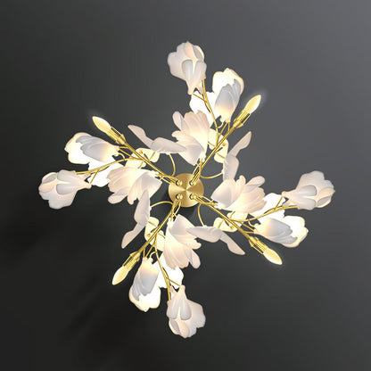 Gingko Flowers Wall Lamp Dia 31.5″ x H 31.5″ / Dia 80cm x H 80cm / Gold & White Wall lamp