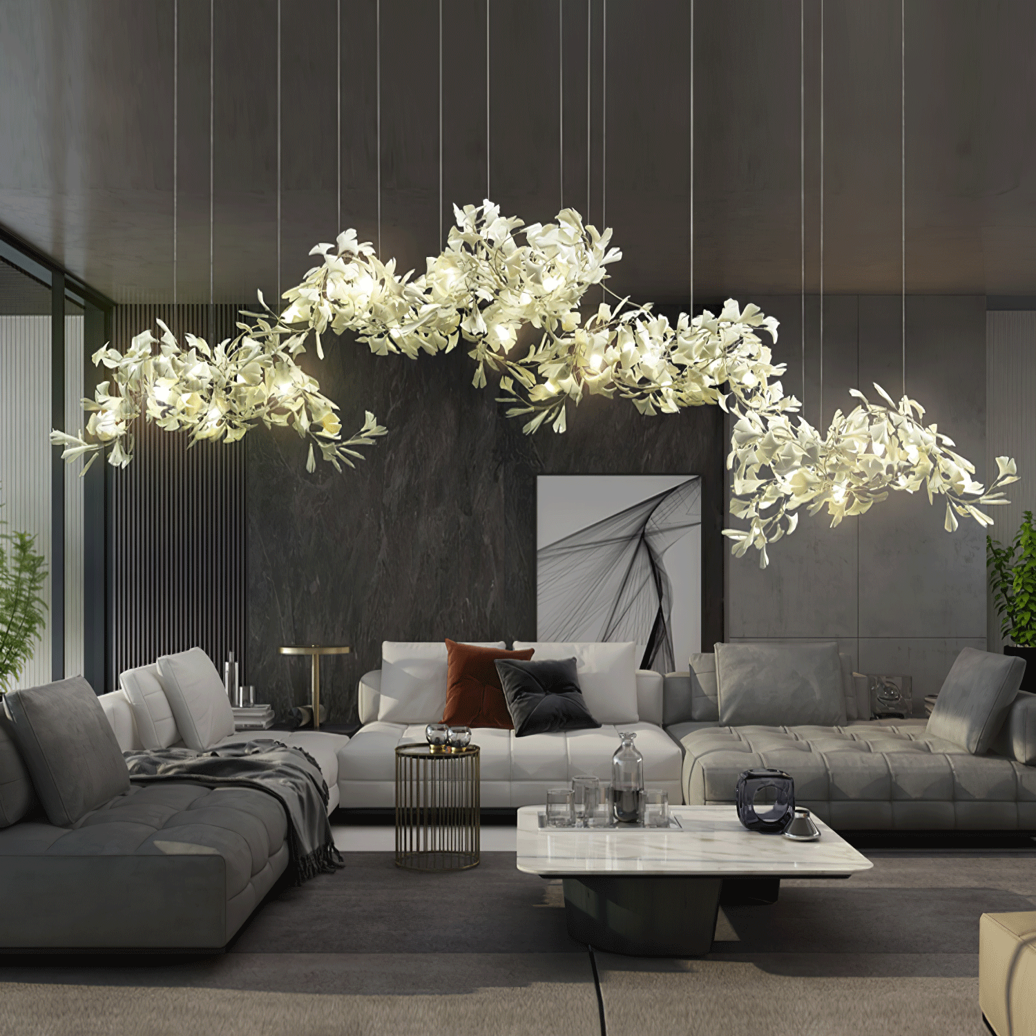 Gingko Chandelier C Chandelier