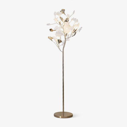 Gingko Leaf Floor Lamp Dia 23.6″ x H 66.9″ / Dia 60cm x H 170cm（ E14*5 ） / Gold & Gold Metal Base / US Plug Floor lamp