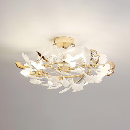 Gingko Rotating Ceiling Lamp Model A Dia 23.6″ x H 15.7″ / Dia 60cm x H 40cm / Gold & White Ceiling lamp