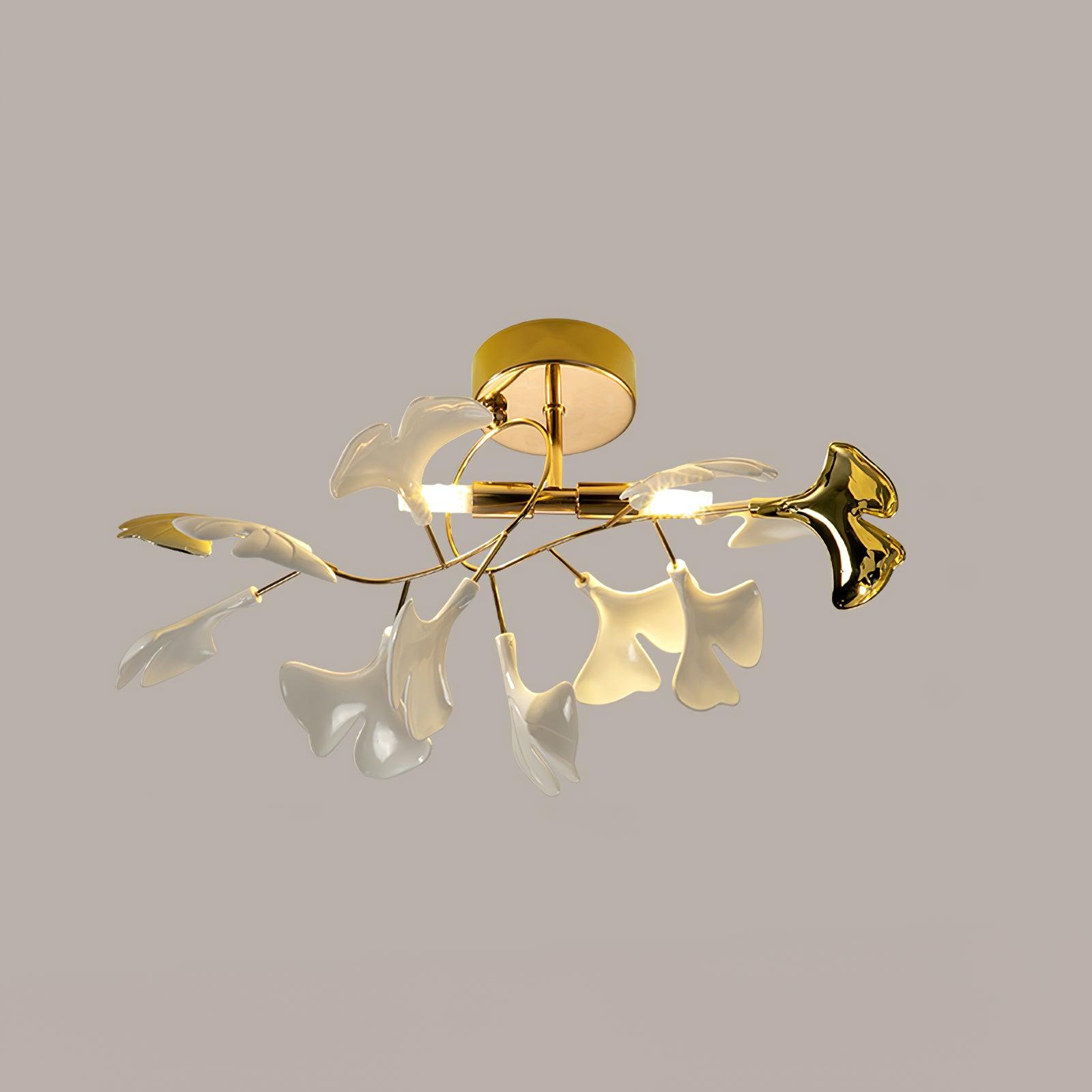Gingko Ceiling Lamp Dia 14.2″ x H 9.8″ / Dia 36cm x H 25cm / Gold + White Ceiling lamp
