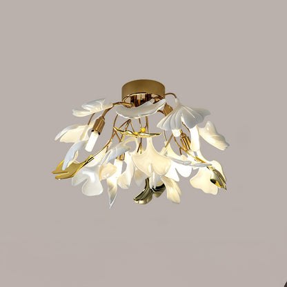 Gingko Ceiling Lamp Dia 16.5″ x H 9.8″ / Dia 42cm x H 25cm / Gold + White Ceiling lamp