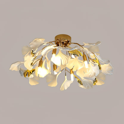 Gingko Ceiling Lamp Dia 24.4″ x H 9.8″ / Dia 62cm x H 25cm / Gold + White Ceiling lamp