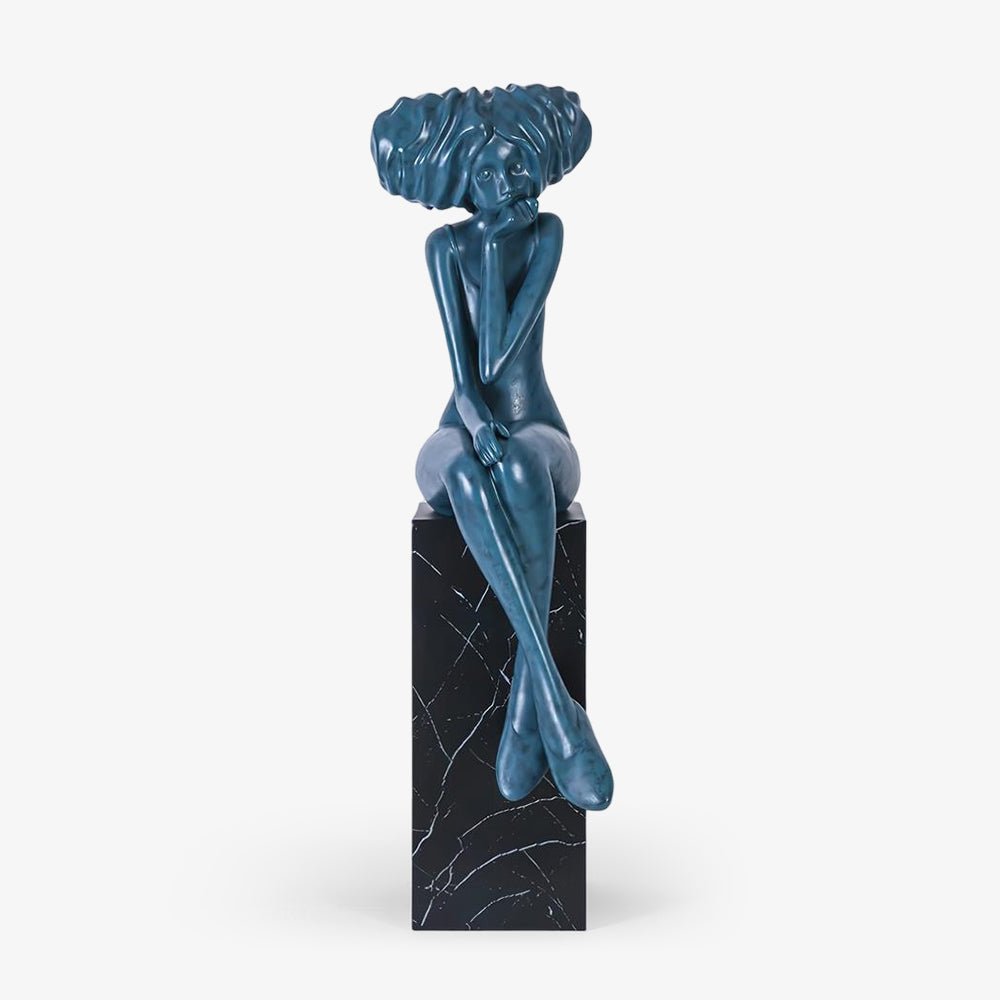 Girl Meditate Sculpture Ornaments Home Decor