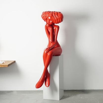 Girl Meditate Sculpture Ornaments Home Decor