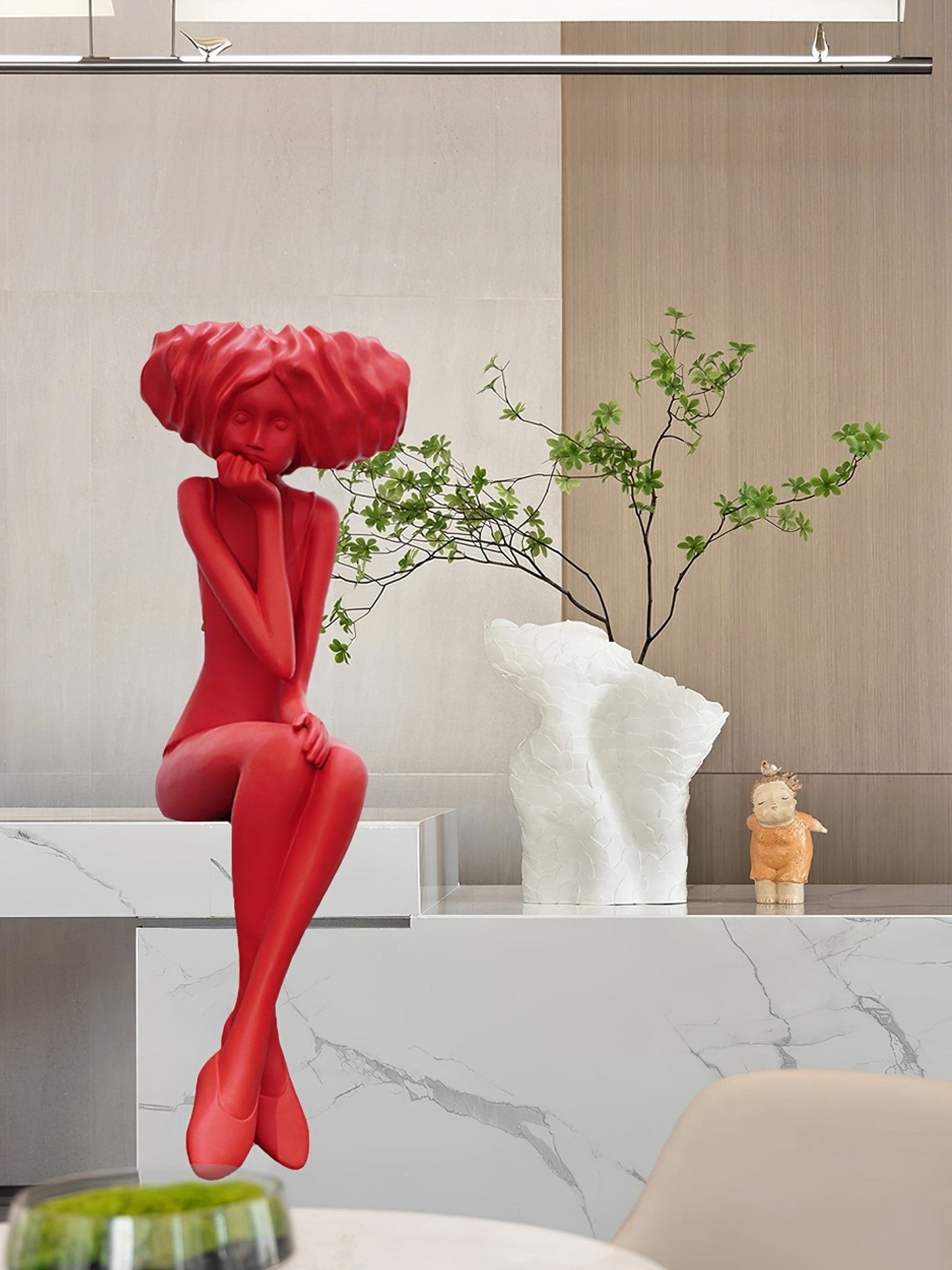 Girl Meditate Sculpture Ornaments Home Decor