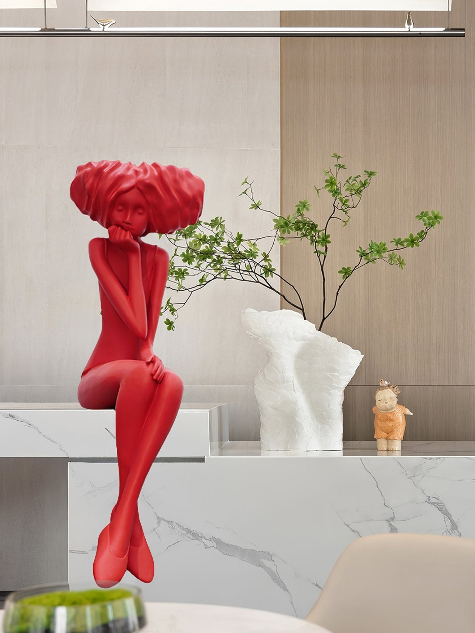 Girl Meditate Sculpture Ornaments Home Decor