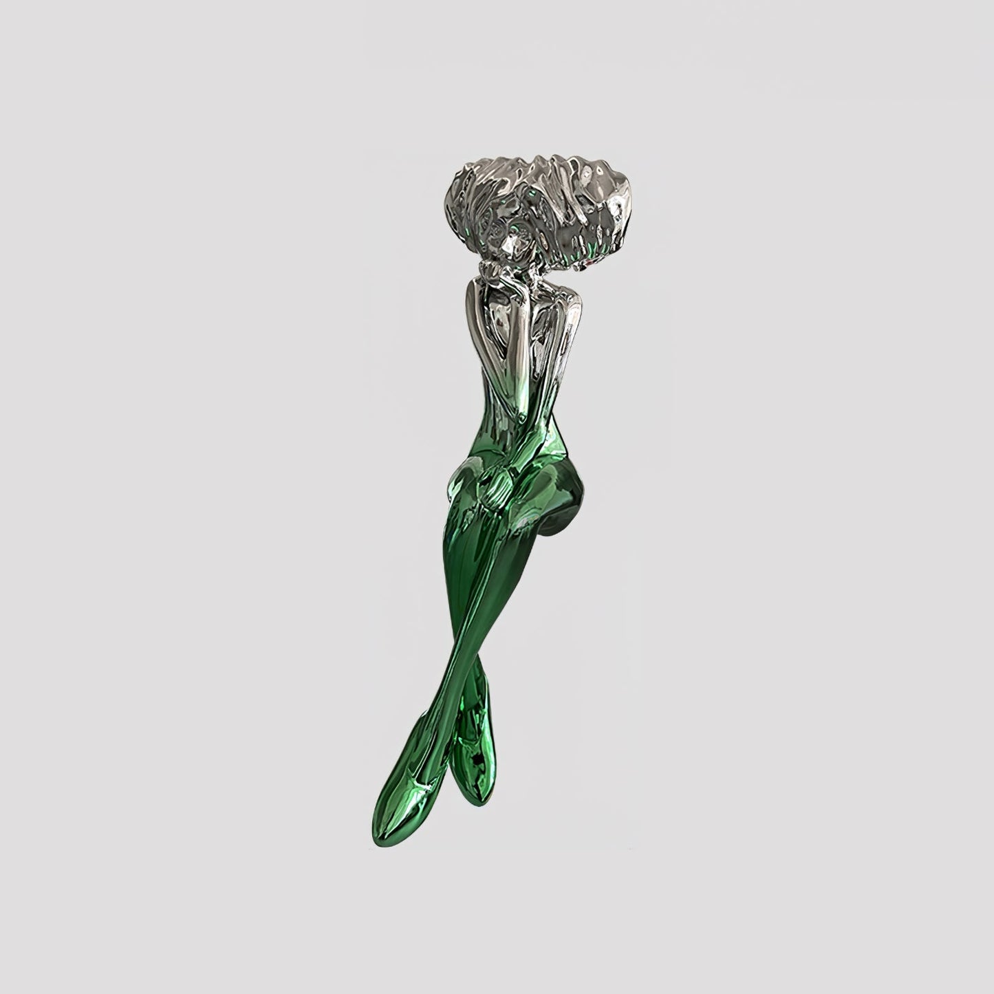 Girl Meditate Sculpture Ornaments ? 11.8″ x W 20.5″ x H 48″ / Green Home Decor