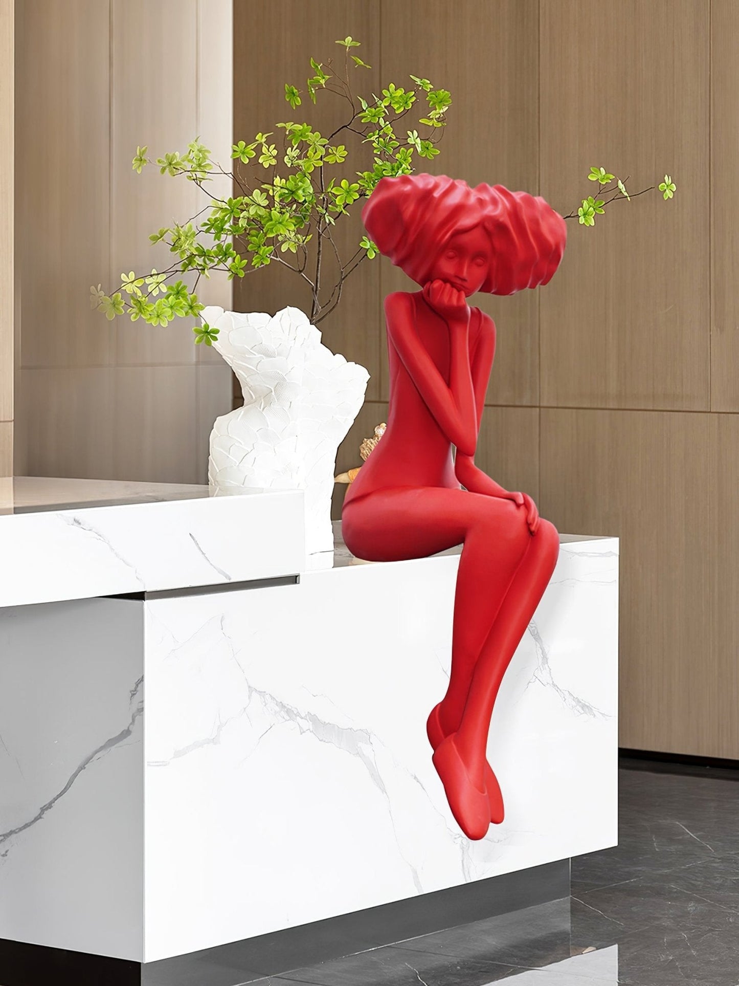 Girl Meditate Sculpture Ornaments Home Decor
