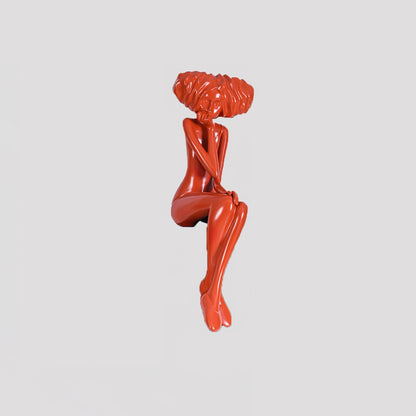 Girl Meditate Sculpture Ornaments ? 11.8″ x W 20.5″ x H 48″ / Red Home Decor