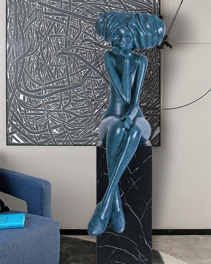 Girl Meditate Sculpture Ornaments Home Decor