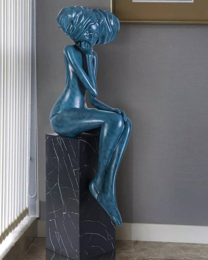 Girl Meditate Sculpture Ornaments Home Decor