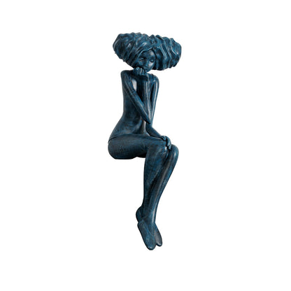 Girl Meditate Sculpture Ornaments ? 11.8″ x W 20.5″ x H 48″ / Blue Home Decor