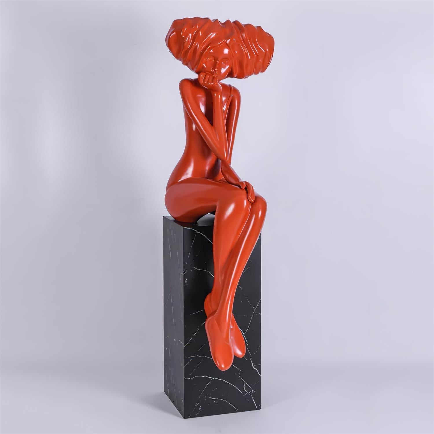 Girl Meditate Sculpture Ornaments Home Decor