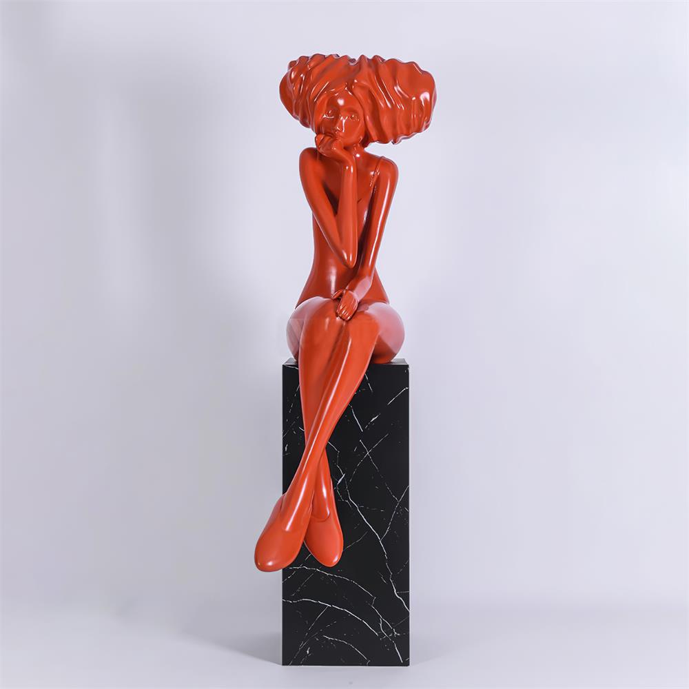 Girl Meditate Sculpture Ornaments Home Decor
