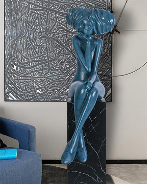 Girl Meditate Sculpture Ornaments Home Decor