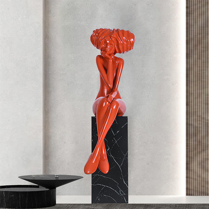 Girl Meditate Sculpture Ornaments Home Decor