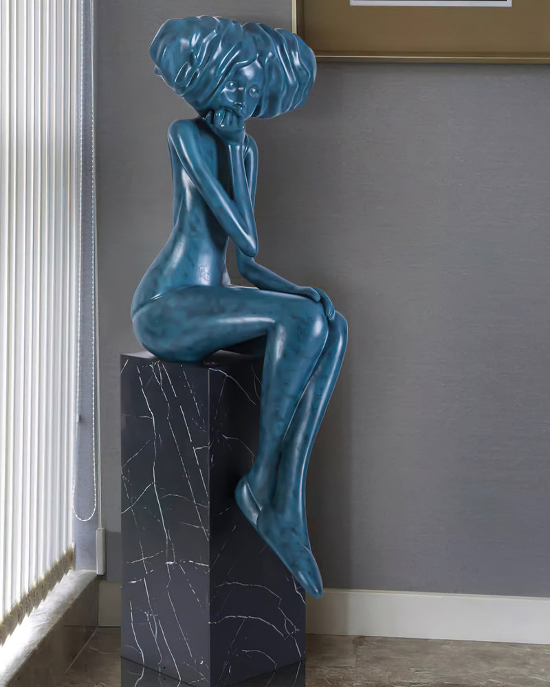 Girl Meditate Sculpture Ornaments Home Decor