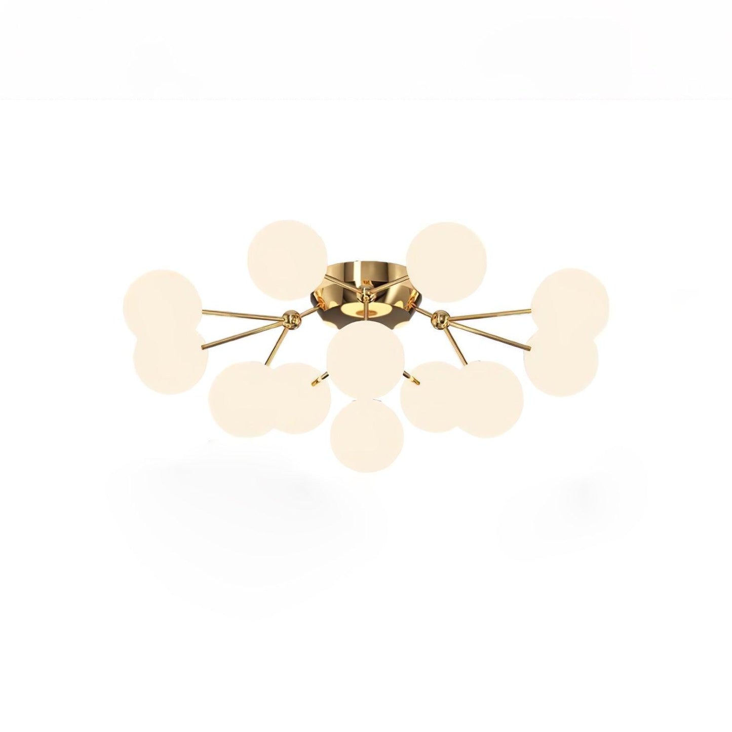 Glass Balls Cluster Ceiling Lamp 12 Lamps ? 38.2″ x H 16.1″ / Dia 97cm x H 41cm / Gold & White Ceiling lamp