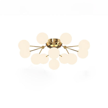 Glass Balls Cluster Ceiling Lamp 12 Lamps ? 38.2″ x H 16.1″ / Dia 97cm x H 41cm / Gold & White Ceiling lamp